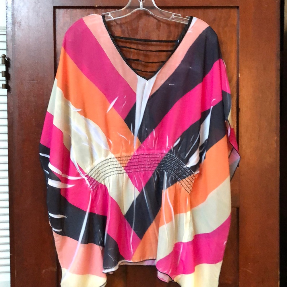 NWT ladies sheer batwing top .  Brand Carrie Allen